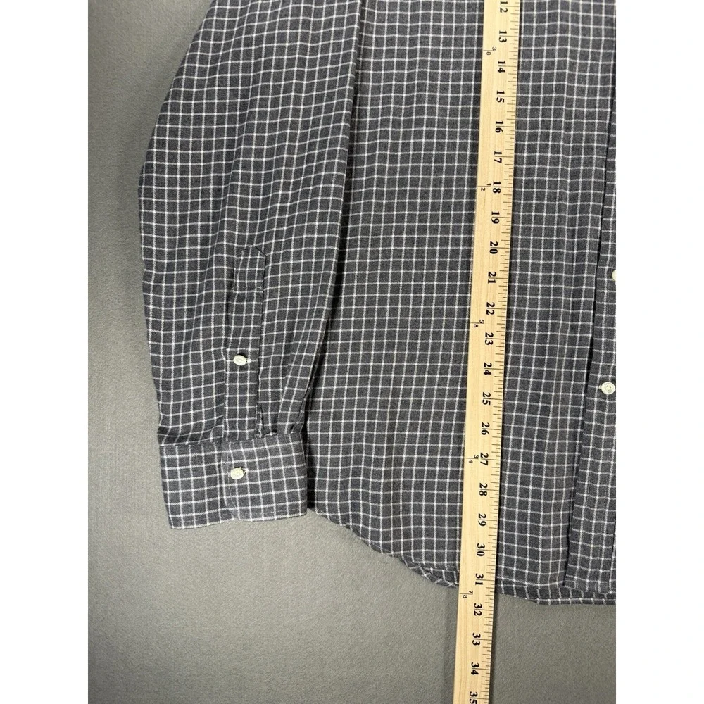 MENS POLO RALPH LAUREN GRAY/WHITE BUTTON DOWN HEATHER FLANNEL SHIRT SIZE XL